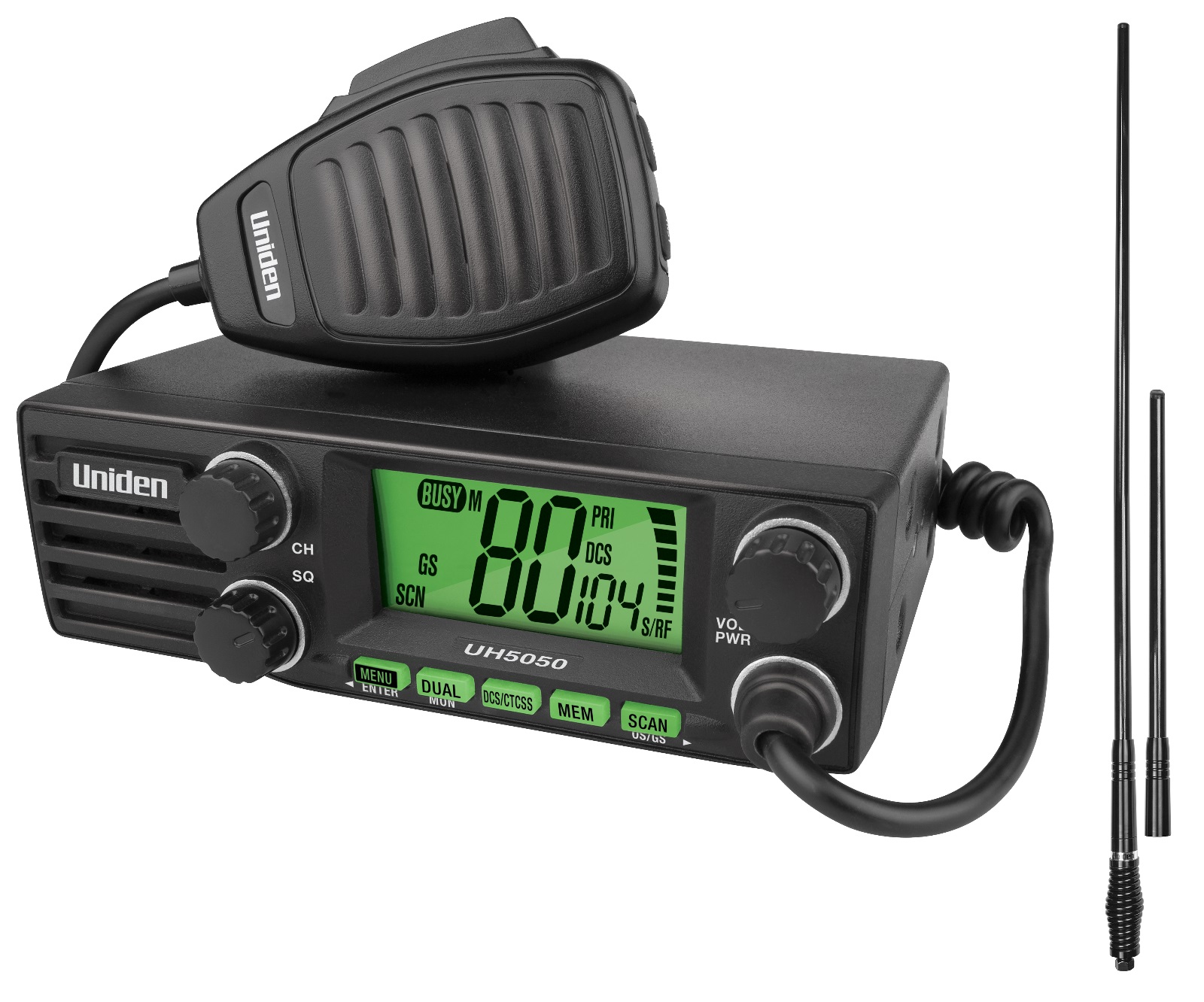 (image for) UNIDEN UH5050NB UHF CB RADIO+UNIDEN AT970BK TWIN 6.6DBI BLACK